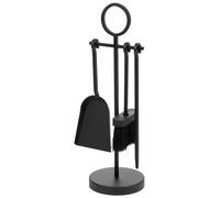 WANDERLUST DECO Set 4 herramientas de metal para la chimenea de metal negras. No viene montado.Tiene 2 puertas