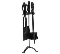 WANDERLUST DECO Set de Herramientas para Chimenea de Metal Negro - Mantén Tu Chimenea en Buen Estado
