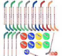 WANDGU 24 lápices de hockey con 8 mini sacapuntas, regalos de fiesta de hockey para niños y estudiantes