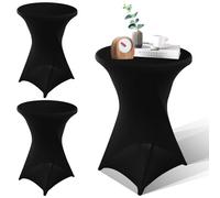 WANDGU Nizirioo - Funda elástica para mesa alta (3 unidades, 80 x 110 cm), color negro