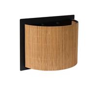 Wandleuchte Bambú Natural Negro T: 15 CM E27 Blendarm dormitorio Aplique
