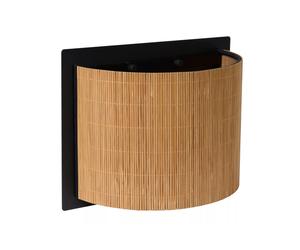 Wandleuchte Bambú Natural Negro T: 15 CM E27 Blendarm dormitorio Aplique