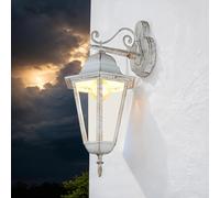 Wandleuchte Exterior Rústico H: 50,5 CM IP44 en Blanco Oro E27 Pared Linterna