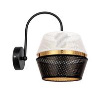 Wandleuchte Oficina Metal Negro Oro Blanco Elegante E27 H:25CM Desván Aplique