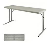 WANGCEPLSD Mesa Alta Plegable, Estable y Sin Tambaleos, Soporta hasta 400 Kg, Barra Cocina de HDPE, para Pub, Exteriores y Hogar(Gray,180cm/71in)