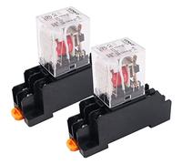 WANGCL 2 piezas Mini Relé AC 12V Interruptor Electromagnético 8 pines DPDT Relé 2NO+2NC con base de enchufe Indicador LED