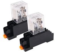 WANGCL 2PCS Relé Mini CC 24V Interruptor Electromagnético 8 Pines DPDT Relé 2NO+2NC con Base de Zócalo Indicador LED