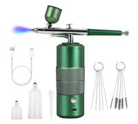 WANGCL Kit de aerógrafo portátil, Kit de aerógrafo inalámbrico de Mano de 30PSI, Mini Kit de aerógrafo Recargable de Doble acción para Pintar uñas Modelo