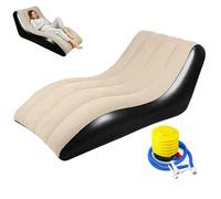 Wapasezyar Sofá hinchable con superficie flocada, sofá de aire impermeable hinchable, sillón hinchable con bomba de aire, cómodo sofá de aire para interior y exterior, para camping, hogar (marrón