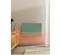 CREATE/WARM MINIMAL IR/Calefactor infrarrojo de pared con WiFi verde sage/Para estancias de hasta 10m². control desde la app. protección IP24. acabado espejo. 520W