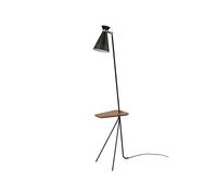 Warm Nordic Lámpara de pie Cone Black noir. mesa de teca. detalles de latón