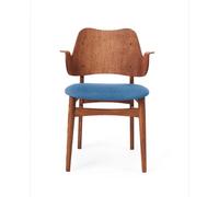 Warm Nordic Silla Gesture asiento tapizado Sea blue-base de roble con aceite de teca