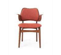 Warm Nordic Silla Gesture asiento y respaldo tapizado Tela tela 566 peachy pink. base de roble con aceite de teca. asiento tapizado. respaldo tapizado