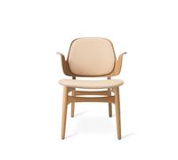 Warm Nordic Sillón Gesture Cuero vegetal 90 natural. base de roble aceitado blanco. asiento de latte