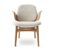 Warm Nordic Sillón Gesture Piel de oveja moonlight. estructura de roble tratado blanco