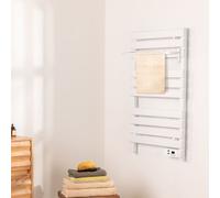 CREATE / Warm Towel 500W / Toallero eléctrico Blanco con Estante / 96.9x5x55 cm/para Suelo o Pared. Temporizador. Pantalla LCD. bajo Consumo