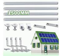 Warmfay Juego de montaje para techo de tejas, aluminio 1500 mm, rieles de perfil continuos y ganchos para techo, módulo solar, tejas para 2 módulos, soporte solar para módulos fotovoltaicos, grosor de