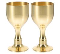 Warmhm 2 Copas de Latón Dorado Pie, Resistentes y Fáciles de Limpiar, Diseño Único para Uso Ceremonial y Religioso, Capacidad Adecuado para Ofrendas y Celebraciones