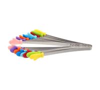 Warmhm 8 Pinzas Mini de Acero Inoxidable Punta de Silicona Antideslizante Portátiles para Servir Alimentos en Buffet, Barbacoas y Ensaladas, Ideales para Llevar