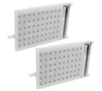 Warmhm Cabezales de ducha de baño rectangulares de plástico, 2 piezas, 60 orificios, blanco, doble función de agua, reemplazo de cabezal de ducha tipo lluvia