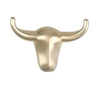Warmhm Gancho de Pared Gancho Decorativo Moderno y Práctico de Metal Dorado Forma de Cabeza de Toro para Colgar Abrigos en Entradas y Dormitorios