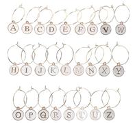 Warmhm Marcadores de Copas de Vino Decorativos 26 Piezas en Aleación de Zinc Blanco, Anillos Elegantes para Identificar Vasos en Fiestas y Banquetes