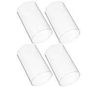 Warmhm Pantallas de Vidrio Transparentes para Velas Cilíndricas, Cubiertas Antiventanas Elegantes para Ambientación en Interiores y Eventos, Paquete de 4 Unidades