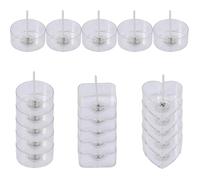 Warmhm Set de 20 Portavelas de Plástico Transparente con Mechas para Hacer Velas DIY, Decoración Romántica para Reuniones Familiares y Navidad Reutilizable