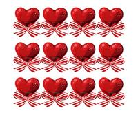 Warmhm Tarjetas de Papel Rojo Accesorios Artesanales para Piruletas 50 Forma de Corazón Decoración DIY para Fiestas Temáticas y Embalaje de Dulces