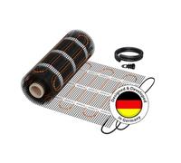 WARMON Calefacción eléctrica de pared vertical: Estera calefactora WARMON Classic Light 100 W/m² para azulejos, cable calefactor de resistencia fija con tejido de soporte, tamaño de la alfombra: 3 m²