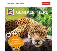 WAS IST WAS Geniale Tiere Postkartenkalender 2027 - Kalender mit 53 Sammelkarten: Ein Tierkalender fürs Kinderzimmer mit 53 Porträts von Wildtieren und spannendem Tierwissen im Format 16 x 17,5 cm