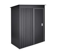 WASABI Caseta de Jardín Exterior 1,39m², Armario Metálico 162x86x181cm | Garantía de 10 años frente a la corrosión, Puerta corredera, Techo inclinado, Color verde, Acero galvanizado, Modelo Neat
