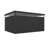 Wasabi - Caseta Jardín Exterior Metal 12,07m2 Quarz - Grosor 0,40mm robusto - Lámpara incluida - Cierre con llave - Tragaluz 360º - Techo plano - Cobertizo resistente de almacenamiento - 307x393x203cm