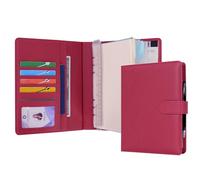 WASON Cuaderno de Cuero PU A5 con Papel Recargable, Carpeta de Anillas Extraíbles con Portapapeles, Bloc de Notas y Bolígrafo para Viajes, Negocios, Organizador de Escuela (Rojo)