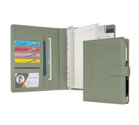 WASON Cuaderno de Cuero PU A5 con Papel Recargable, Carpeta de Anillas Extraíbles con Portapapeles, Bloc de Notas y Bolígrafo para Viajes, Negocios, Organizador de Escuela (Verde)