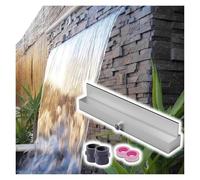Water Feature - Kit de vertedero rectangular de acero inoxidable para patio, estanque, boquilla rociadora de piscina empotrada en pared con conector de tubería