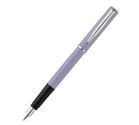 Waterman Allure - Pluma estilográfica, color morado pastel con borde cromado, punta fina de acero inoxidable, tinta azul