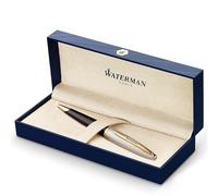 Waterman bolígrafo Carène Deluxe negro/plata, clip oro 23 quilates, punta media, estuche