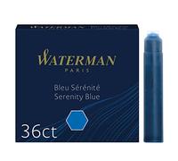 Waterman cartuchos de tinta | color "azul serenidad" | tamaño estándar (paquete de 36)