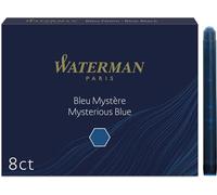 Waterman - Cartuchos de tinta estándar de gran capacidad (1 paquete, 8 unidades), color azul y negro