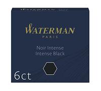 Waterman cartuchos de tinta para plumas estilográficas | 'International' cortos | negro intenso | paquete de 6