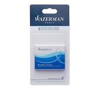 Waterman cartuchos de tinta para plumas estilográficas | largos | azul serenidad | paquete de 8 | en blíster