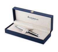 Waterman Hémisphère Bolígrafo | lacado negro y blanco con adornos de paladio | punta media | estuche de regalo