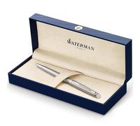 Waterman Hémisphère bolígrafoacero inoxidable con adorno cromadopunta media con cartucho de tinta azulestuche de regalo