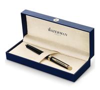 Waterman – Pluma estilográfica Hemisphere – acabados dorados – plumín fino – negro mate
