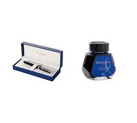 Waterman Hemisphere - Pluma estilográfica + Waterman 723574 - Bote de tinta (50 ml), azul