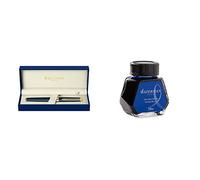 Waterman Hemisphere - Pluma estilográfica + Waterman 723574 - Bote de tinta (50 ml), azul