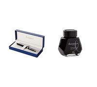 Waterman Hemisphere - Pluma estilográfica + Waterman - Bote de tinta permanente (50 ml), color negro