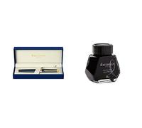 Waterman Hemisphere - Pluma estilográfica + Waterman - Bote de tinta permanente (50 ml), color negro