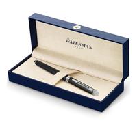 Waterman Hémisphère rotulador roller | color negro mate con adorno cromado | punta fina con cartucho de tinta negra | estuche de regalo